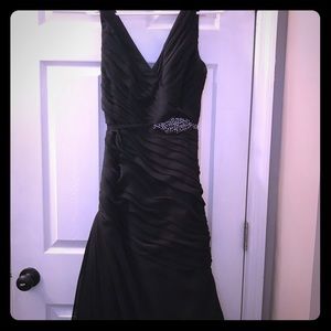 Bari Jay Black Gown with Rhinestone Detail 💎